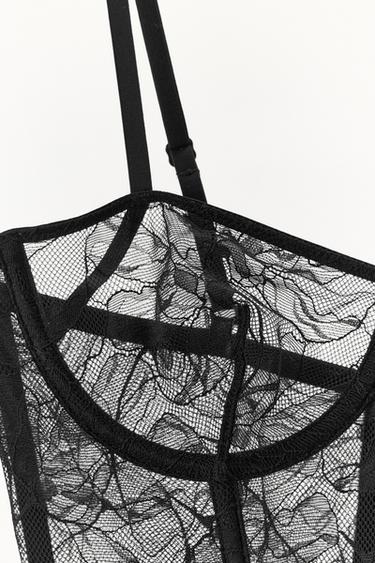 CORSET ARMATURES DENTELLE - Noir de Zara - Image 7