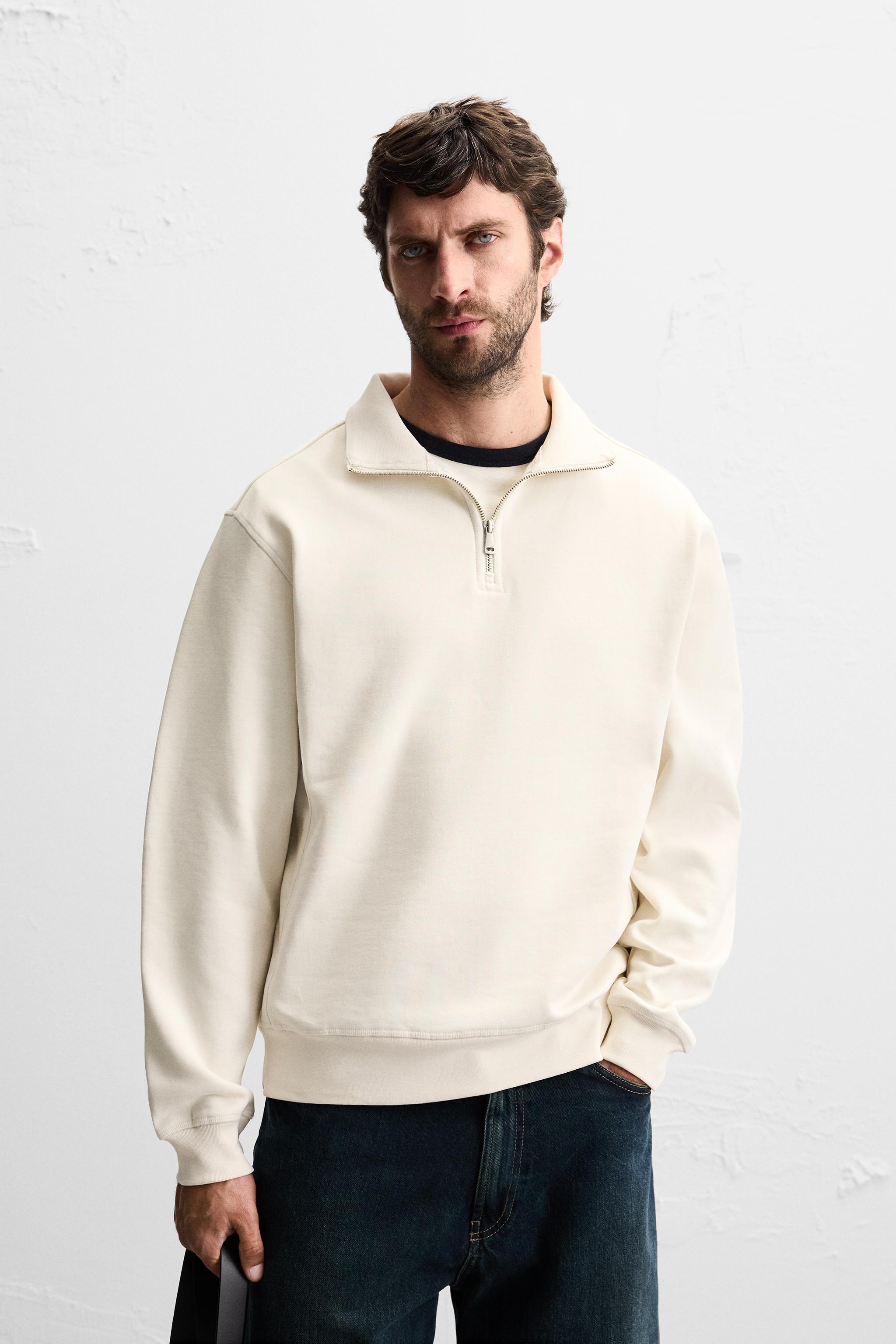 BASIC QUARTER-ZIP SWEATSHIRT - Red | ZARA United States