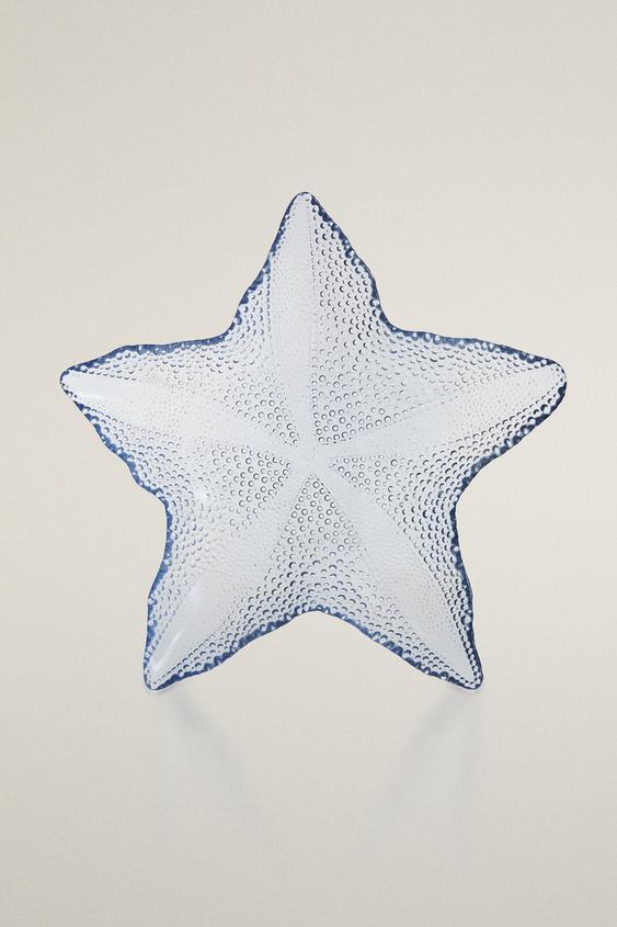 STAR GLASS SERVING DISH - Light blue by Zara - Image 0