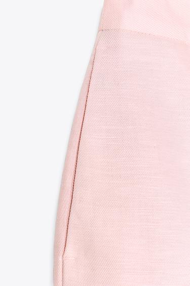 MID-RISE LINEN BLEND BERMUDA SHORTS - Pink by Zara - Image 8