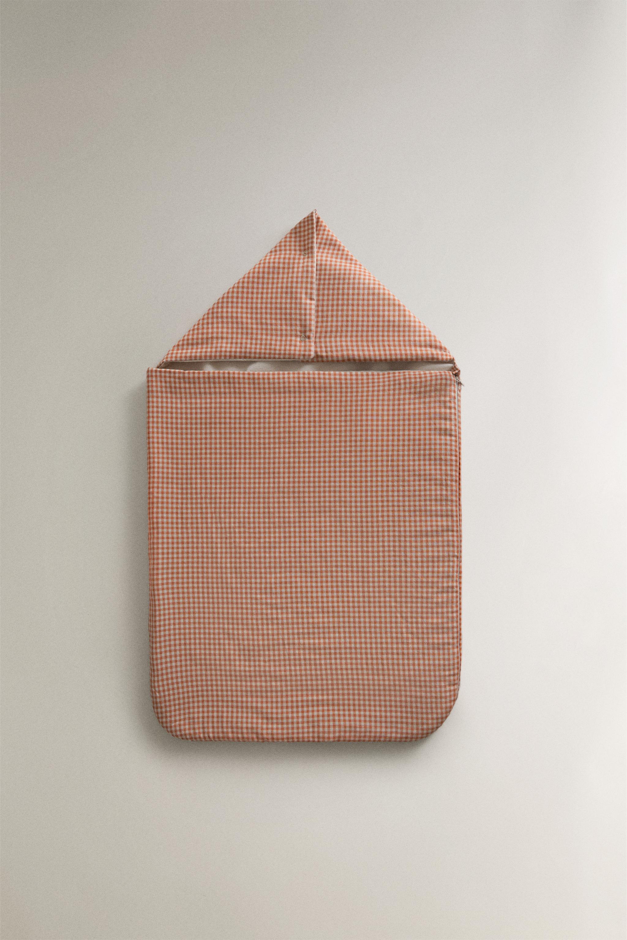 Zara GINGHAM COTTON CARRYCOT BABY WRAP