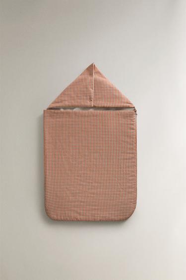 GINGHAM COTTON CARRYCOT BABY WRAP - Dark orange by Zara - Image 0