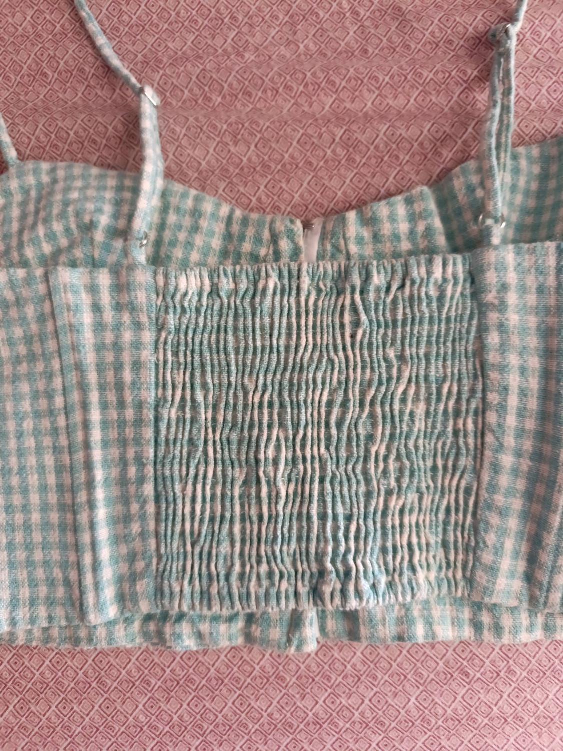 GINGHAM CORSETRY-INSPIRED TOP - Image 5