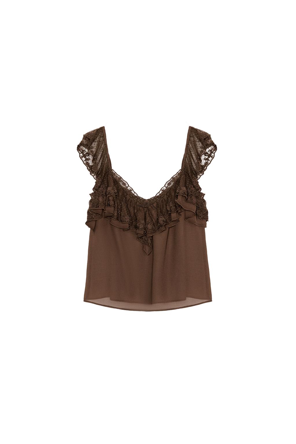 RUFFLED EMBROIDERED TOP - image 3