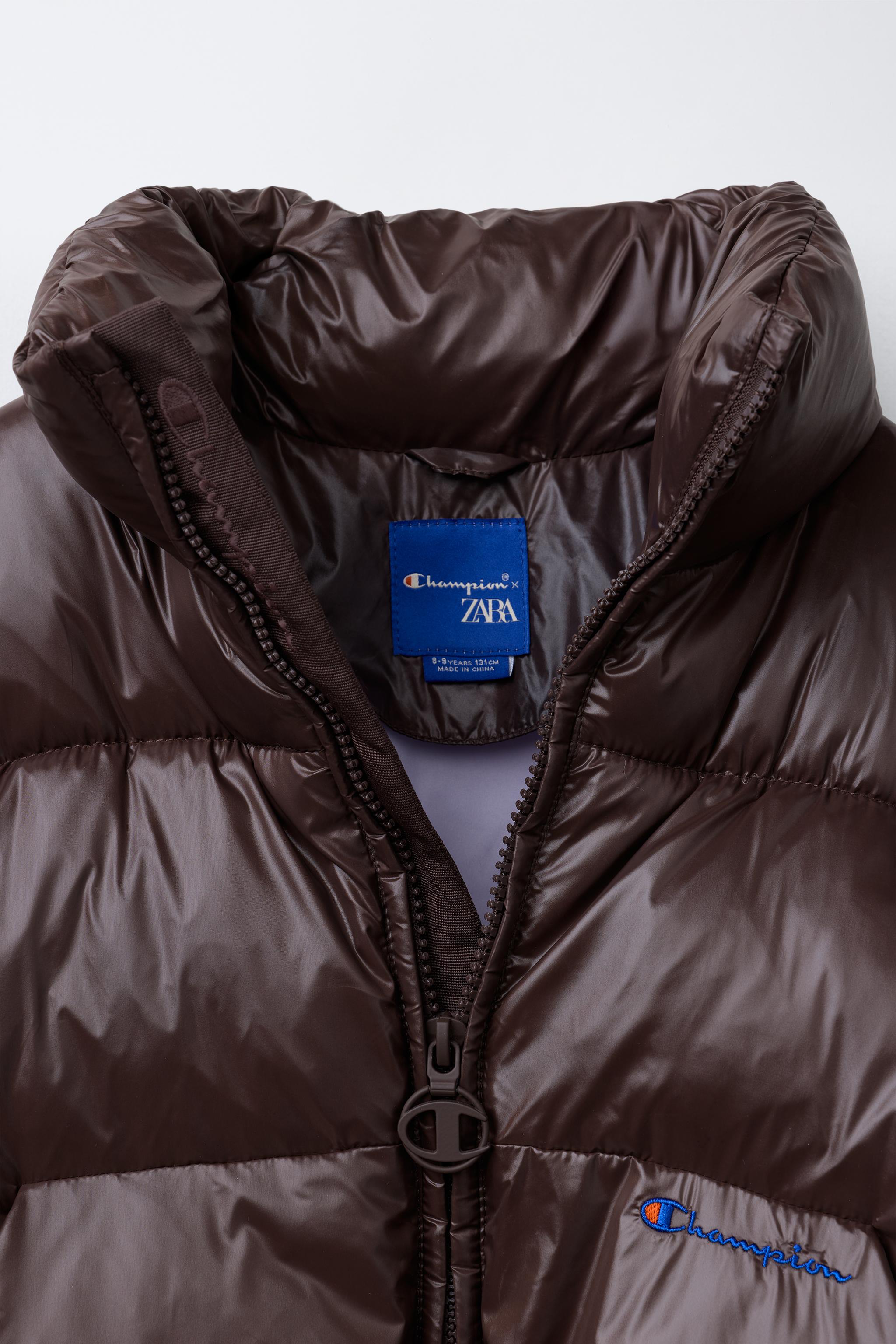 CHAMPION ® X ZARA 刺繍入りパフジャケット - ブラウン | ZARA Japan