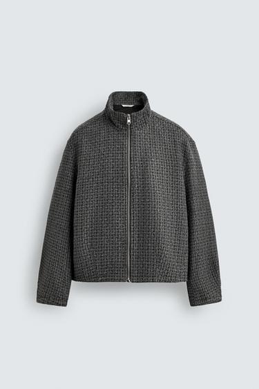 IRREGULAR JACQUARD JACKET - Grey marl by Zara