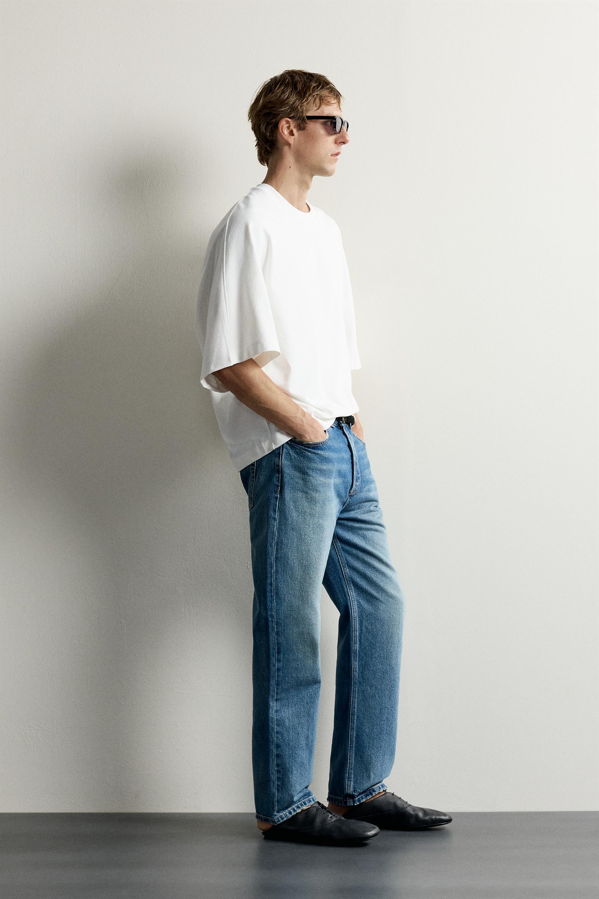 Zara RELAXED FIT YARASA KOLLU T-SHIRT görsel 4