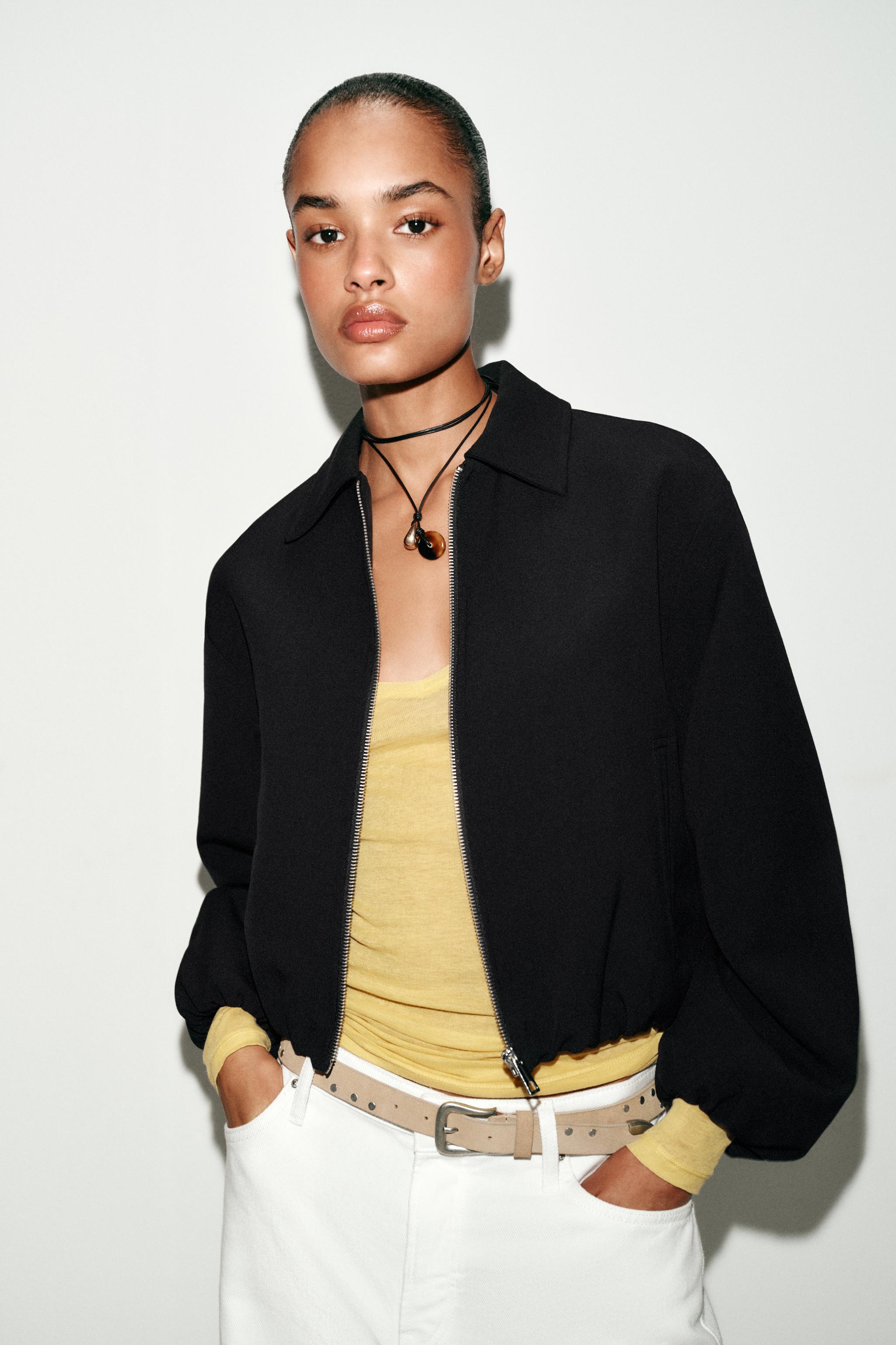 PUFF SLEEVE ZIP JACKET