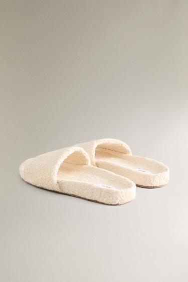 Zaras SLIP IN-SANDALER I FROTTÉ - Beige