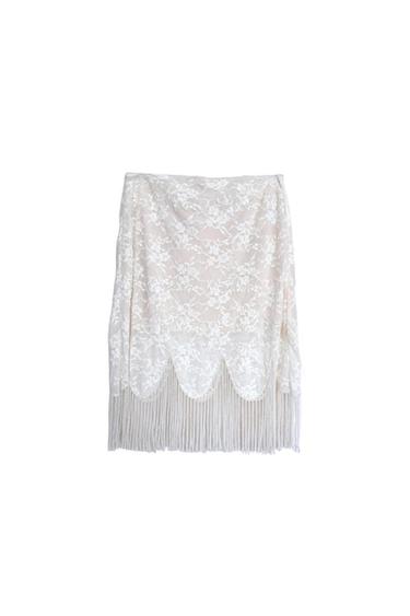 BEADED FRINGE LACE SKIRT 4344302