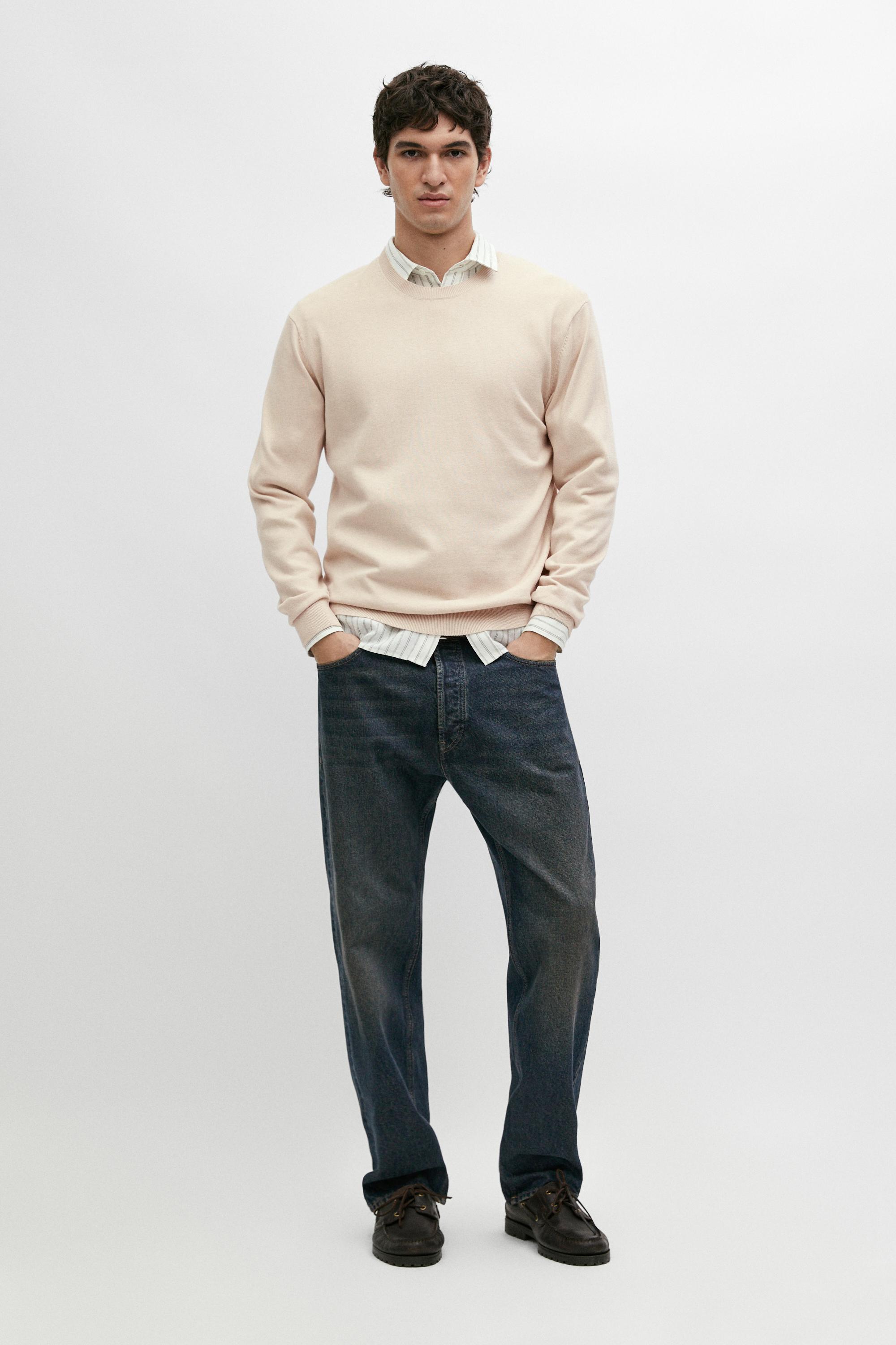 Cotton blend knit sweater