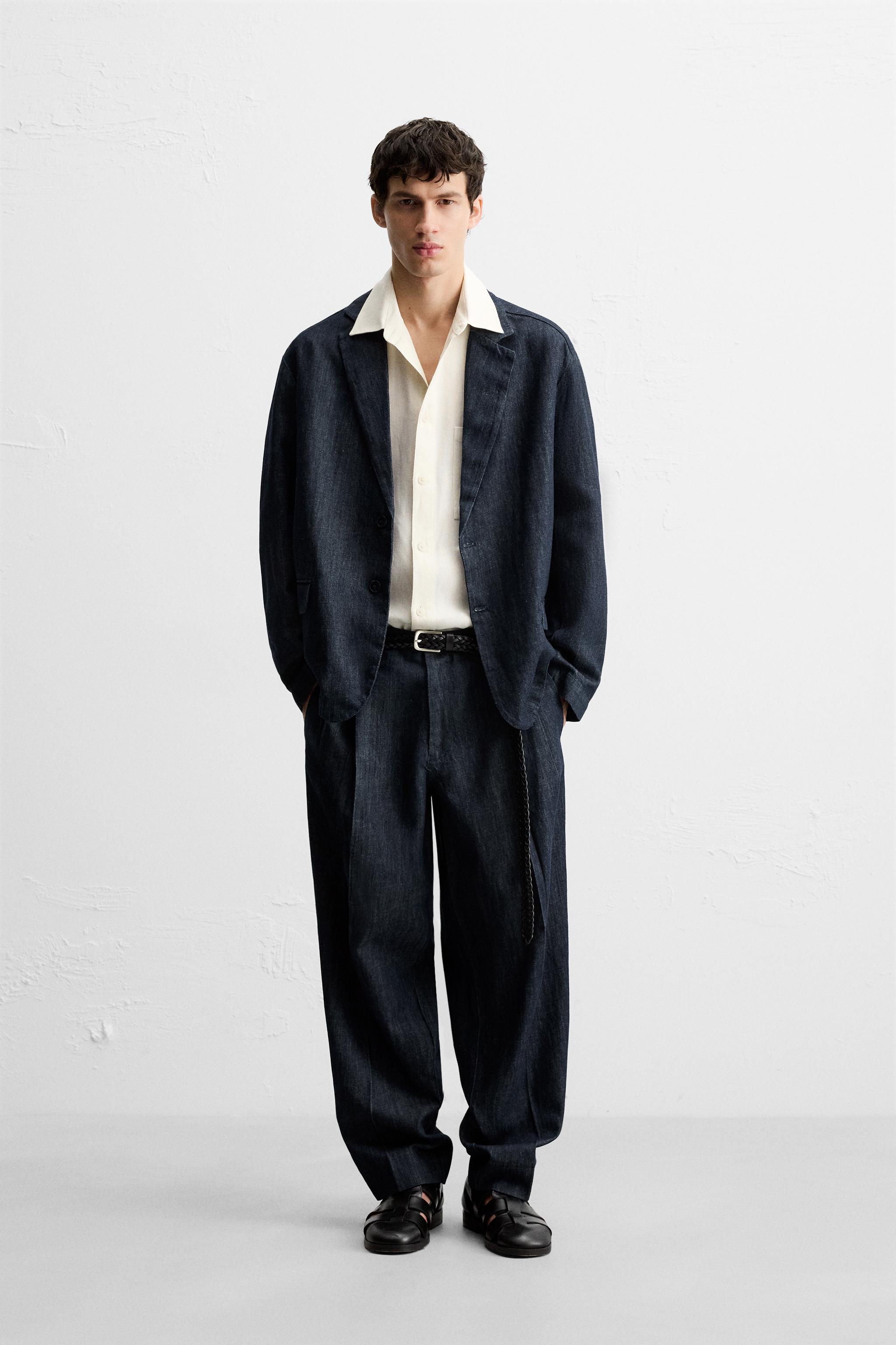 国内発送★ZARA★クロスニット*ブレザー ネイビー クロスニットブレザー - ネイビーブルー | ZARA Japan / 日本