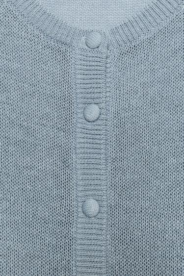 RUSTIC KNIT JACKET - Blue grey by Zara - Image 7