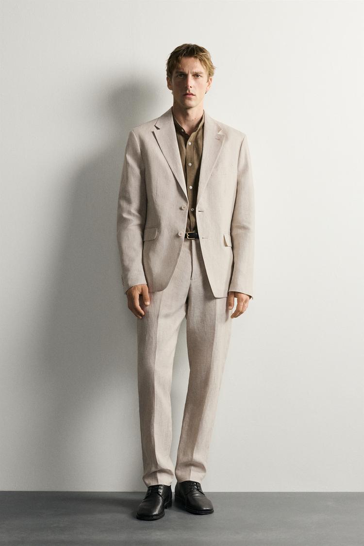 100% LINEN SUIT TROUSERS