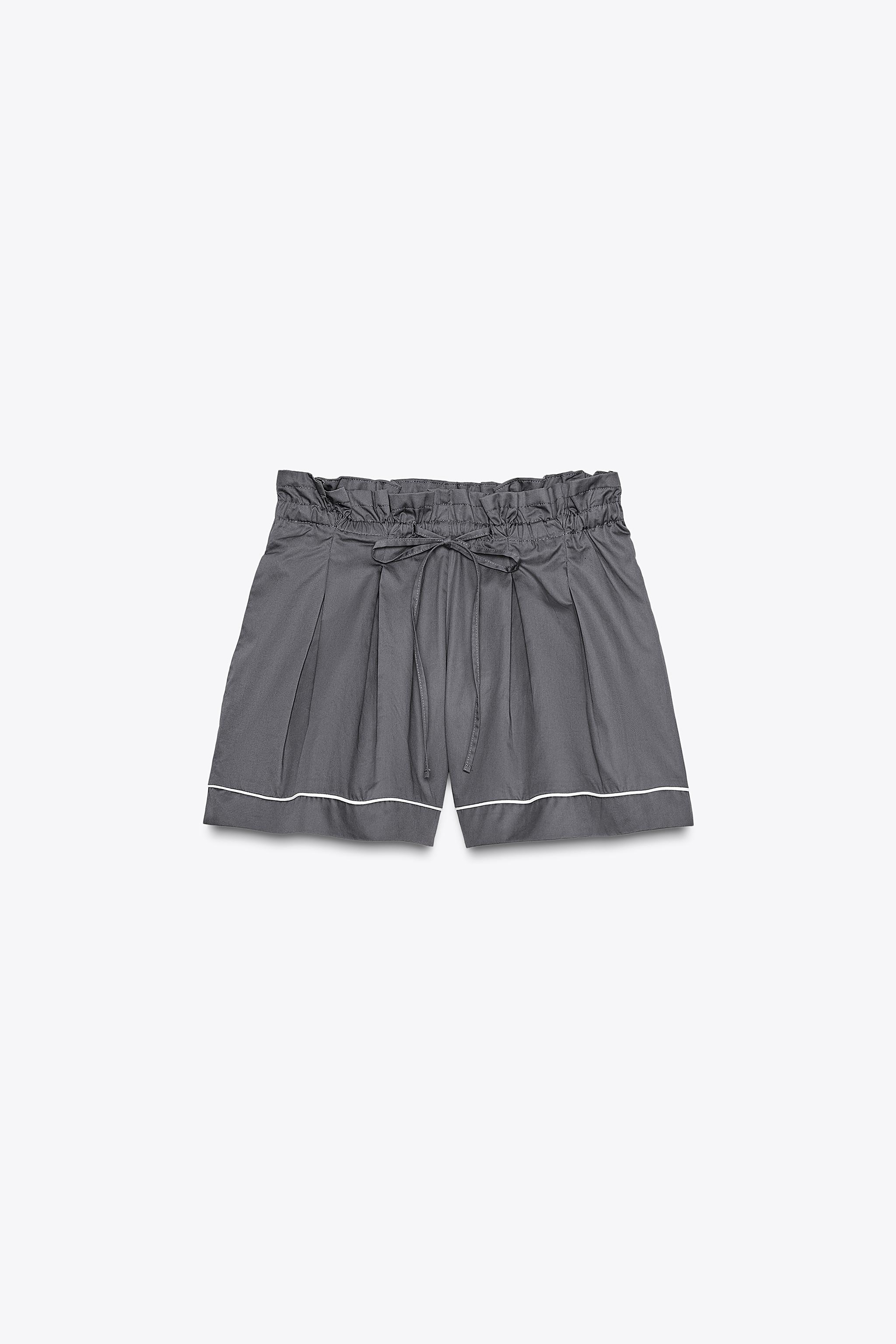 その他 WATASHA PIPING DETAIL VOLUME SHORTS - Washed petrol | ZARA United States