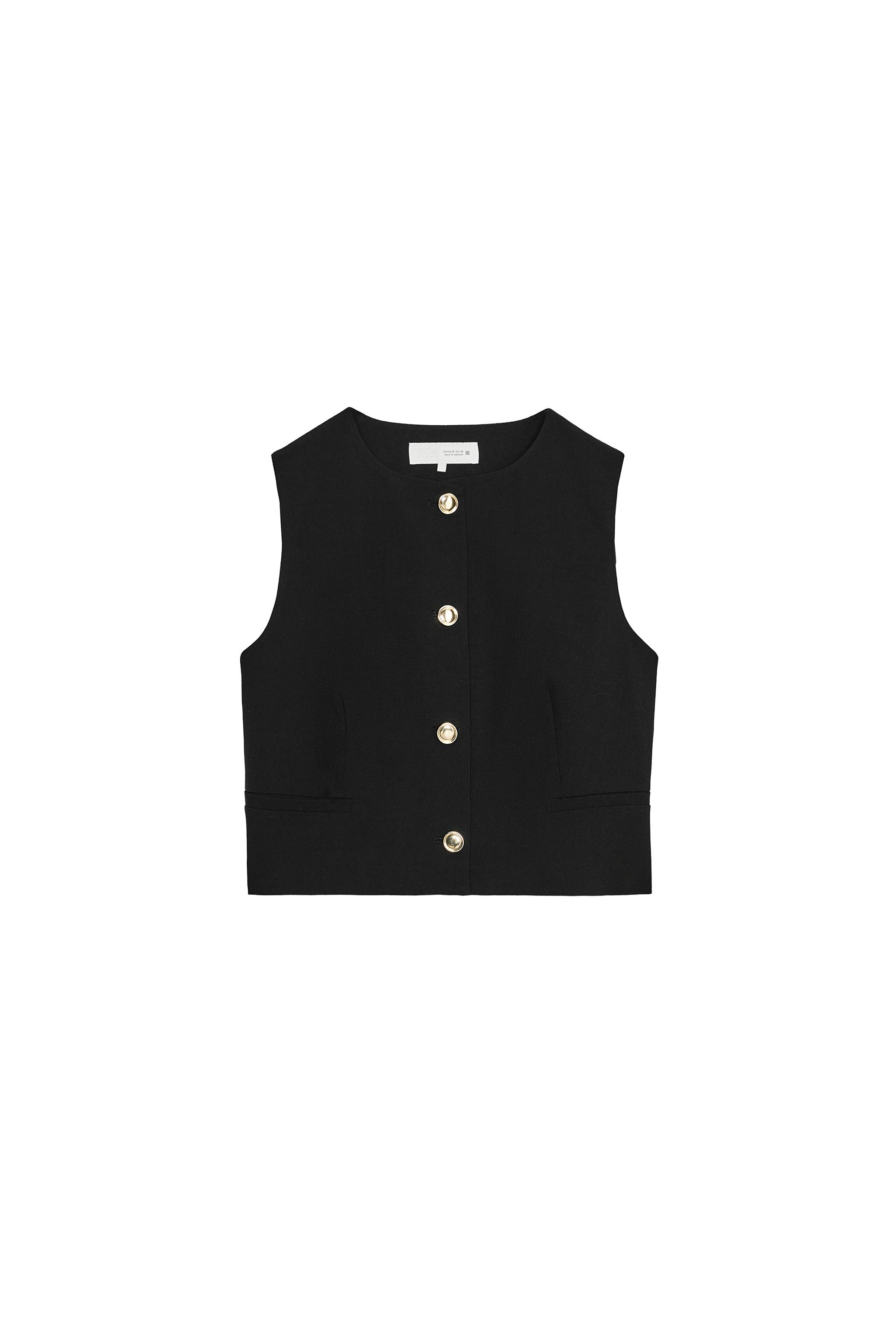 ZARA ザラ　リバーシブルベスト ZW COLLECTION ブラック　L ZARA - ZARA zw collection ベストトップス XS ダークブラウンの通販