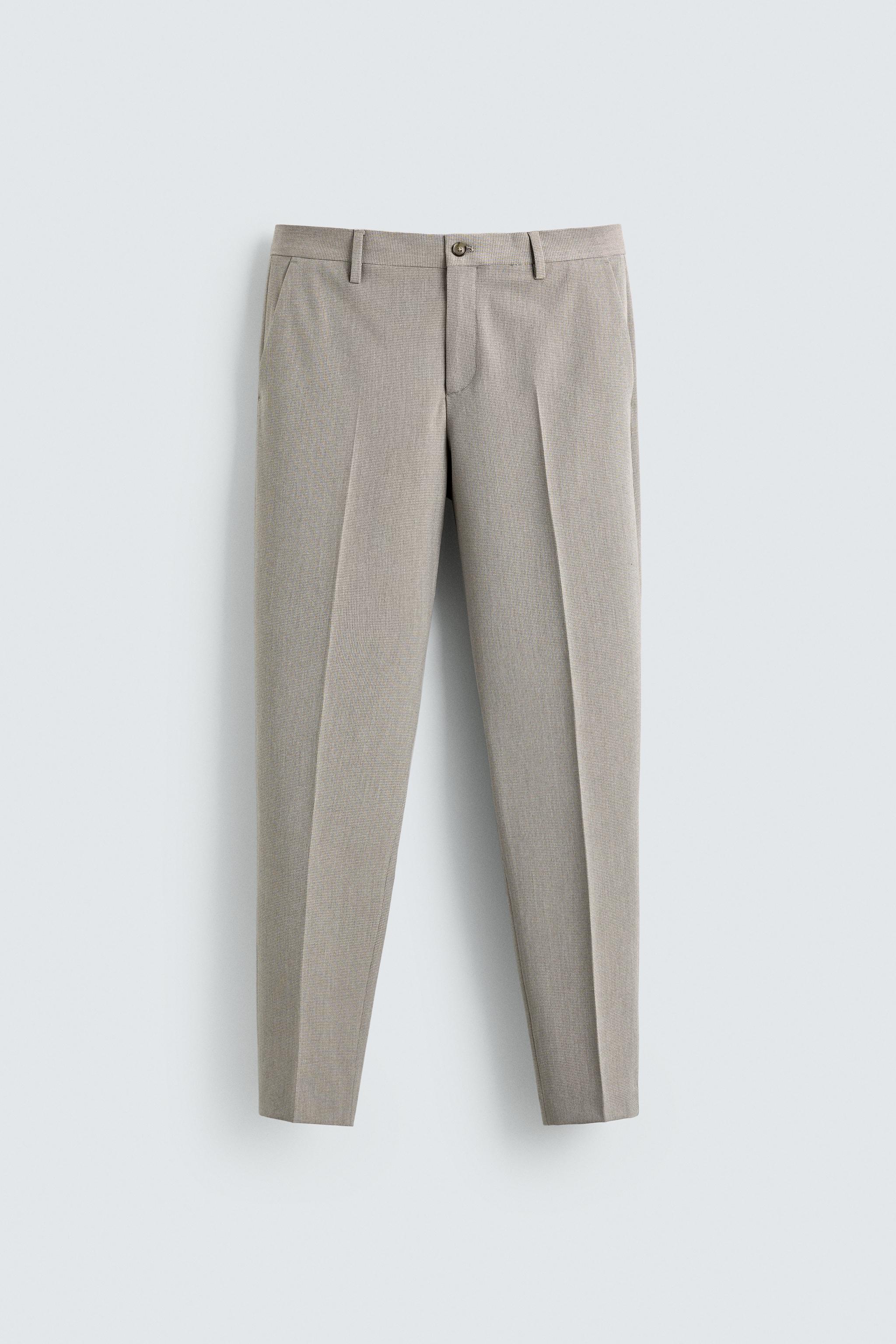REGULAR FIT TEXTURED SUIT PANTS