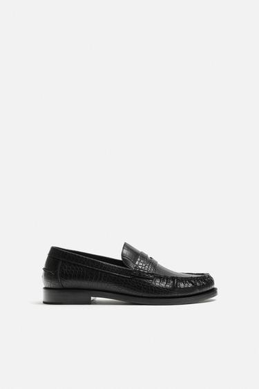 MOCASSINS GRAVÉS - Noir de Zara
