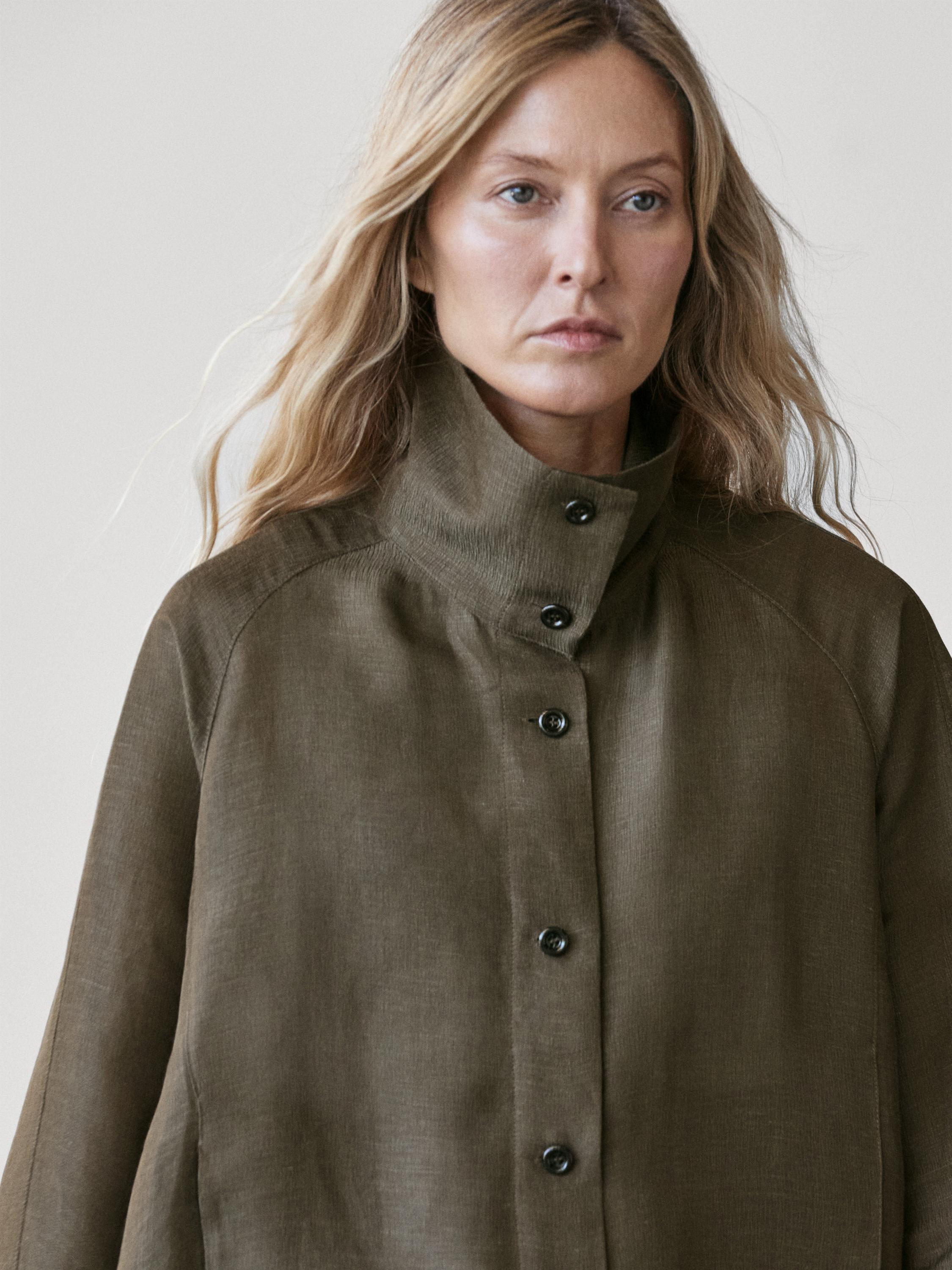 Veste bomber en lin et soie