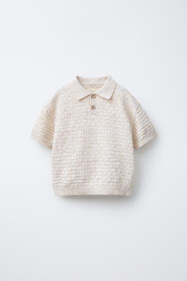 TEXTURIERTES POLOSHIRT - Hellbeige von Zara - Bild 0