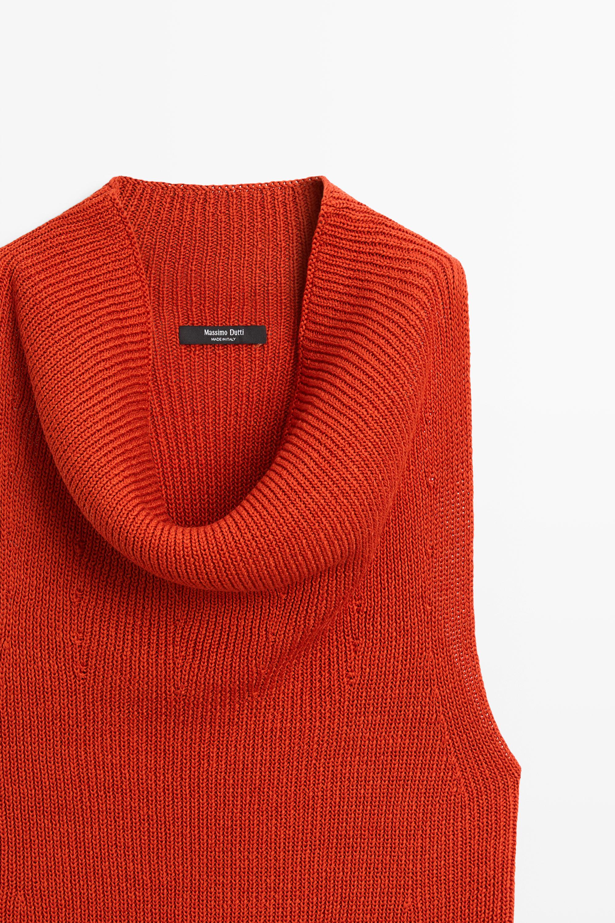 Cotton top with cowl neckline