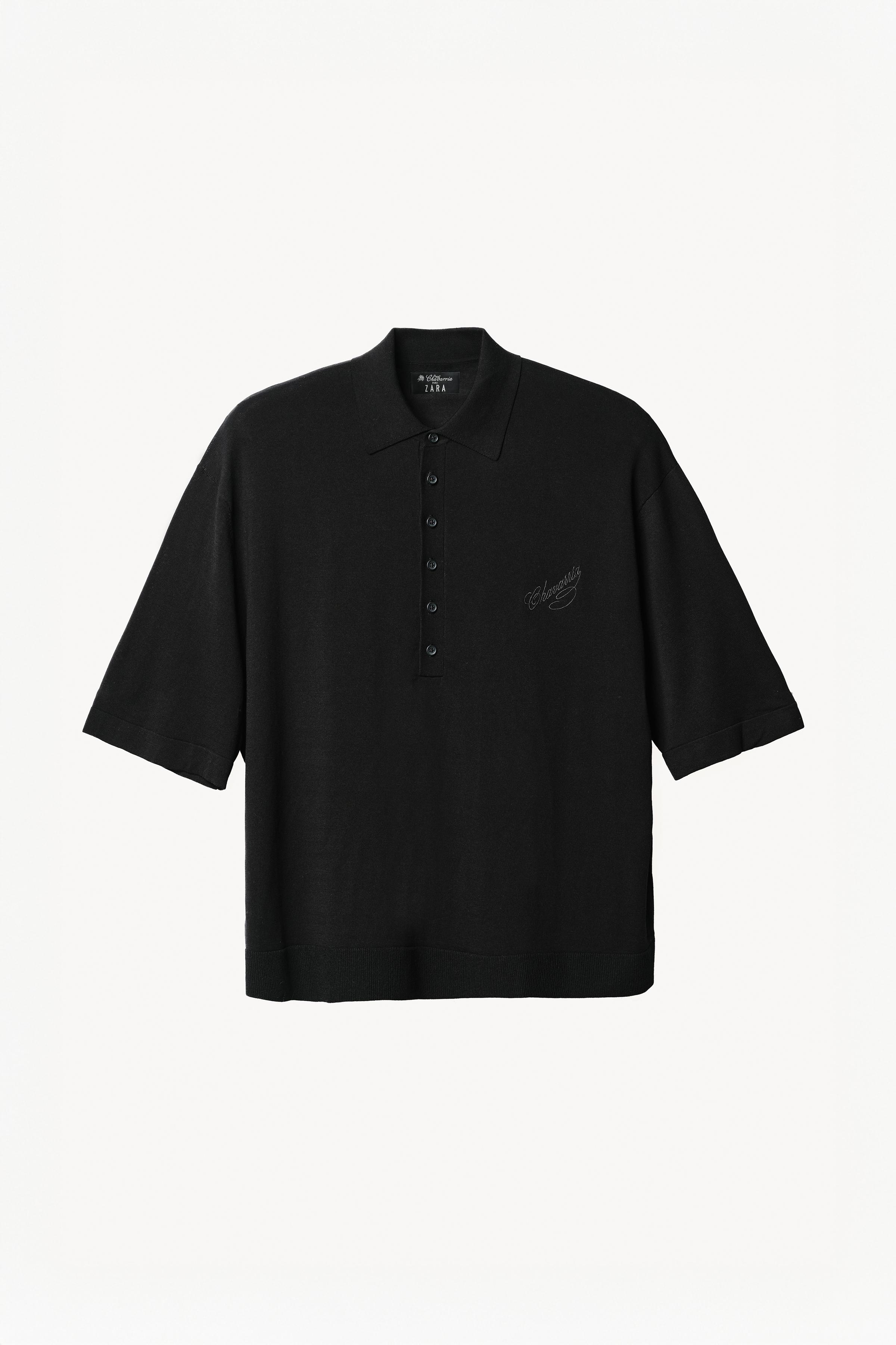 WILLY CHAVARRIA X ZARA LYOCELL BLEND KNIT POLO SHIRT