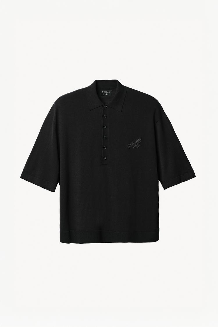 ZARA KNIT POLO SHIRT WITH LYOCELL BLEND WILLY CHAVARRIA X ZARA