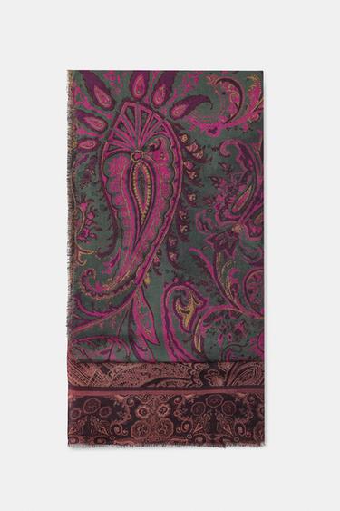 PAÑUELO ESTAMPADO MEZCLA MODAL - Burgundy de Zara