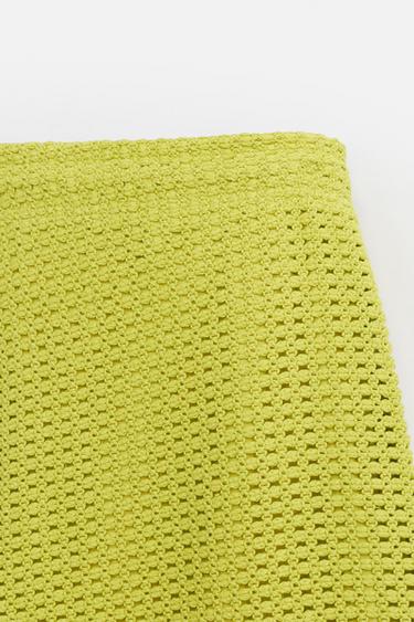 OPEN WEAVE TEXTURED BERMUDA SHORTS - Lime by Zara - Image 8