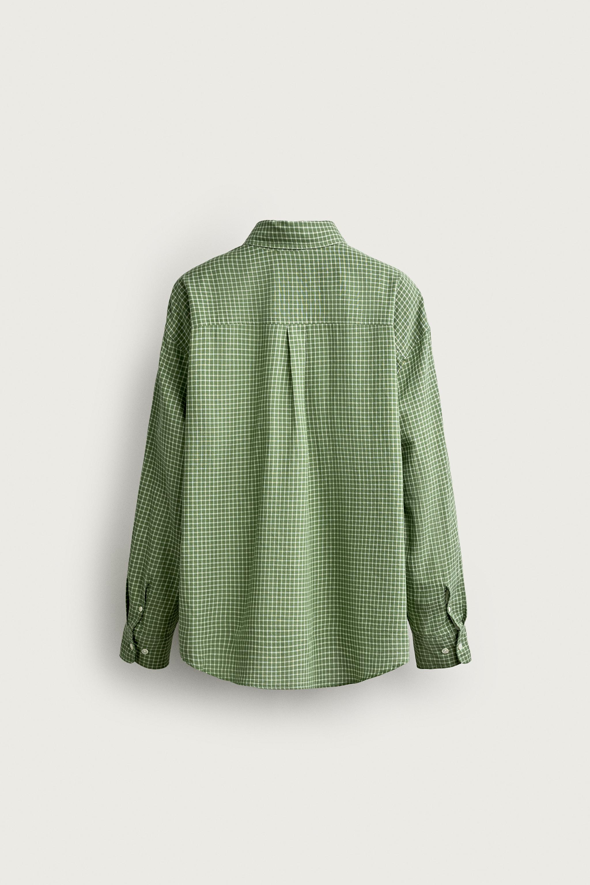 Zara RELAXED FIT KARELİ GÖMLEK görsel 8