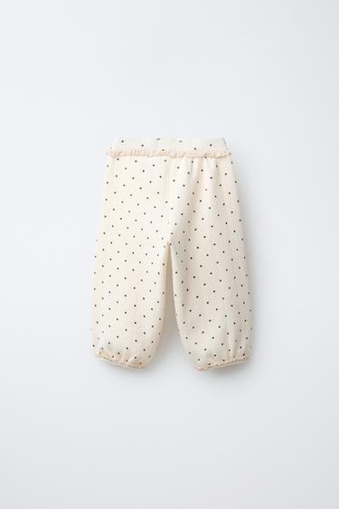 KNIT POLKA DOT TROUSERS - Ecru by Zara - Image 1