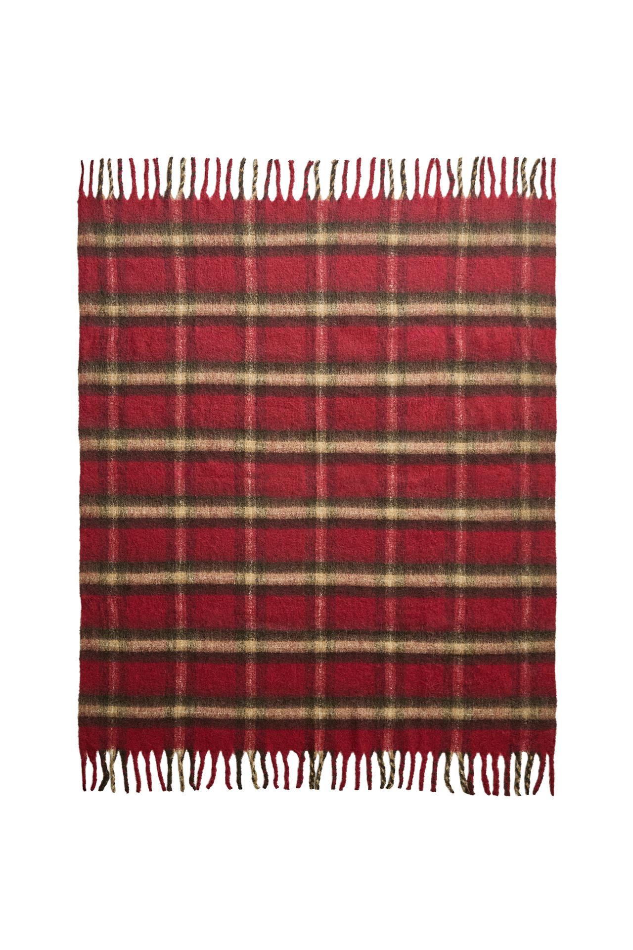 CHRISTMAS CHECK FRINGE BLANKET