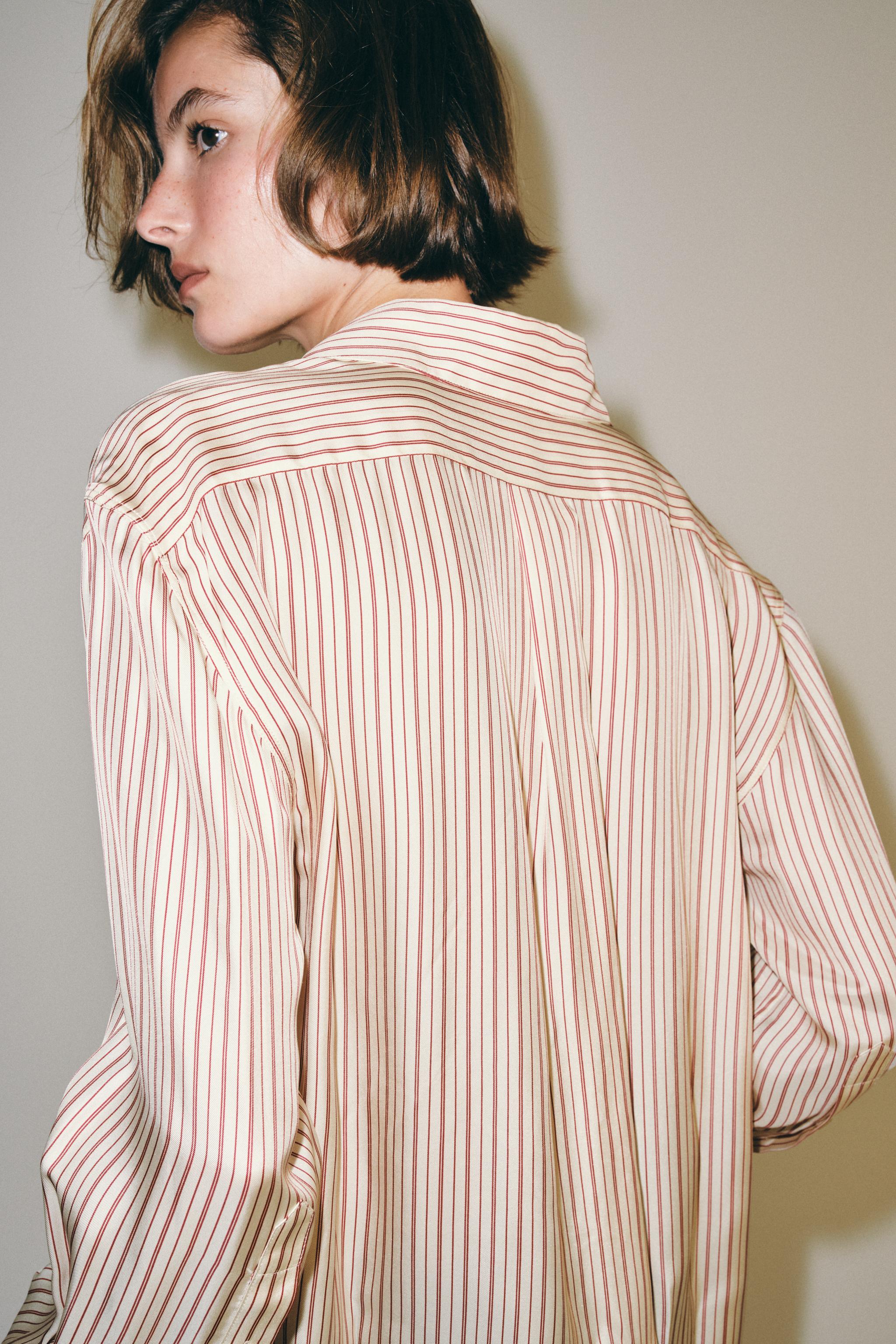 ZW COLLECTION SILK STRIPED SHIRT
