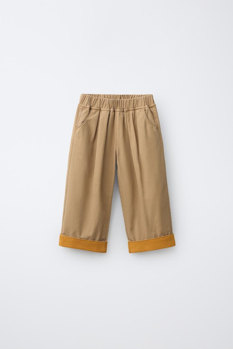 Pantalones globo de tacto suave con dobladillo vueltos 2