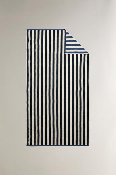 REVERSIBLE STRIPED BEACH TOWEL - Blues by Zara