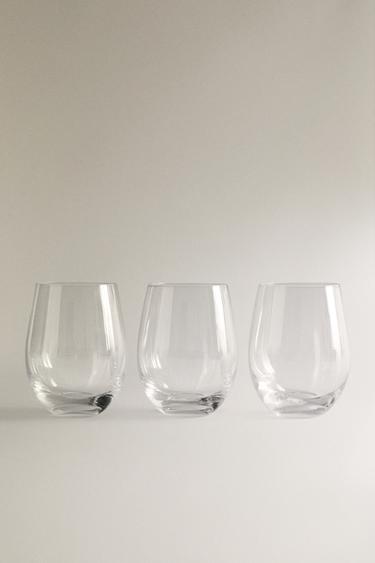 SET OF ROUNDED GLASS TUMBLERS (SET OF 3) — Transparent 1