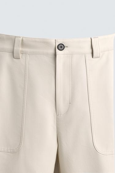 PANTALON REGULAR FIT POCHES - Blanc cassé de Zara - Image 9