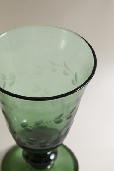 CHRISTMAS LEAF WINE GLASS - Green by Zara - Image 2