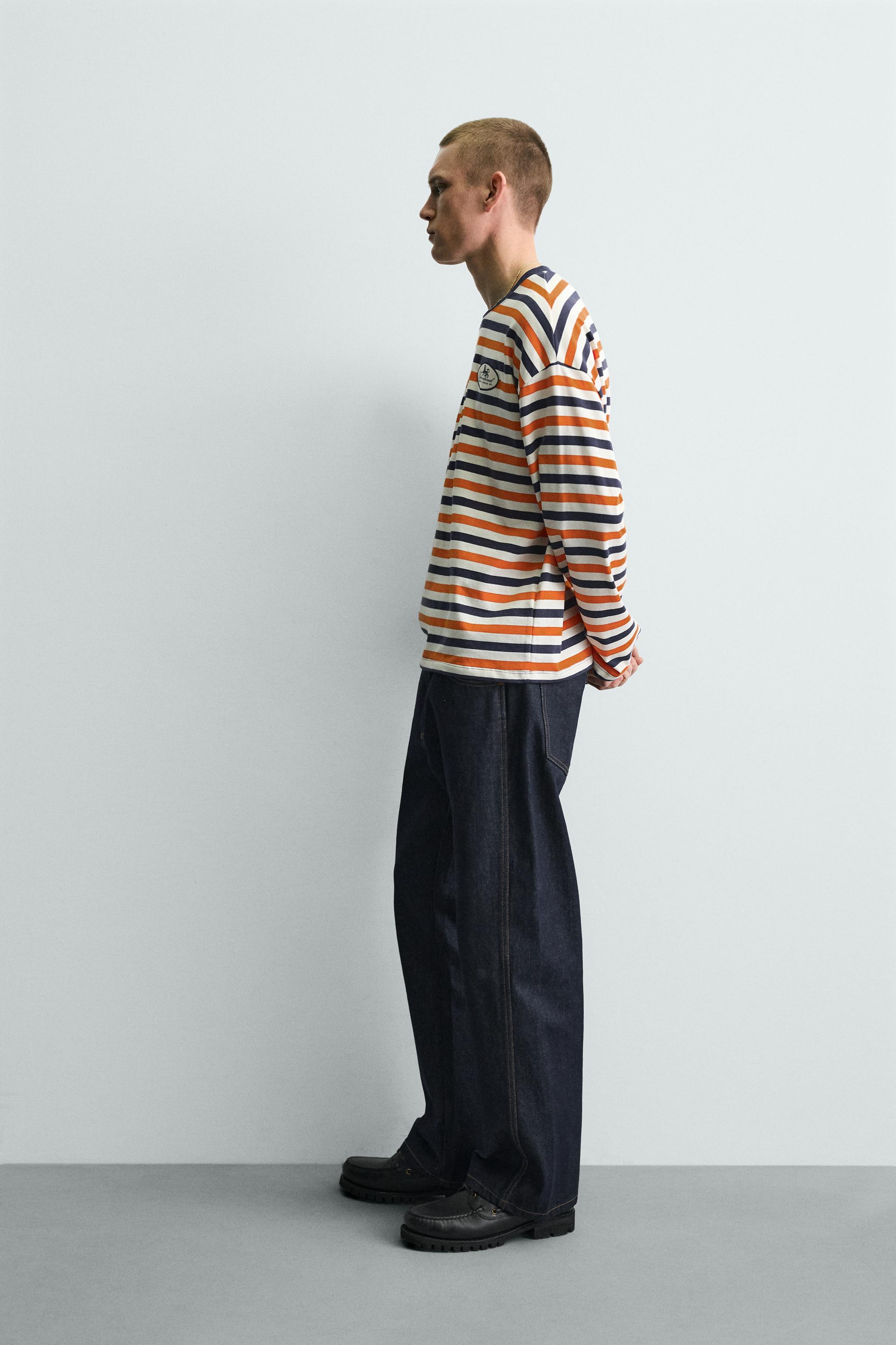 JACQUARD STRIPED PATCH T-SHIRT