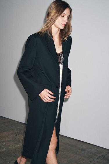 OVERSIZED FROCK COAT ZW COLLECTION - Black by Zara - Image 6