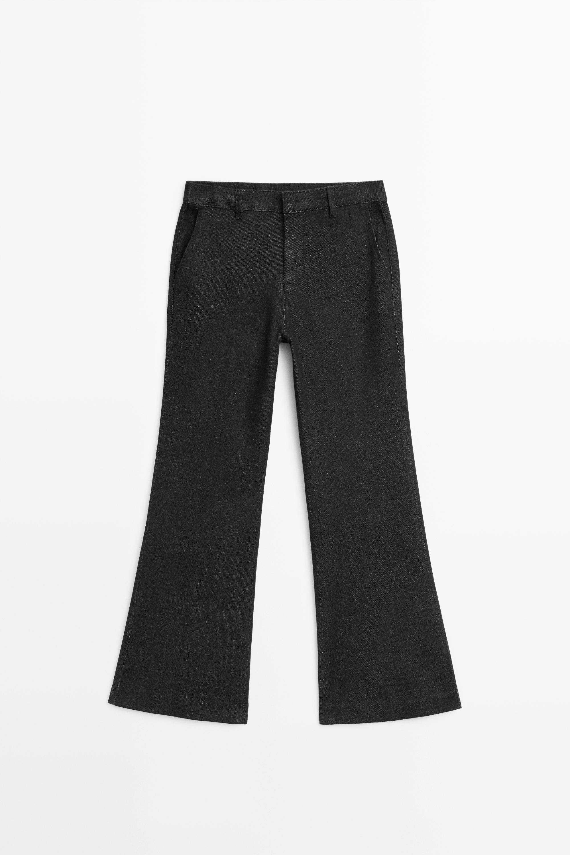 Mid-waist cropped flare fit jeans