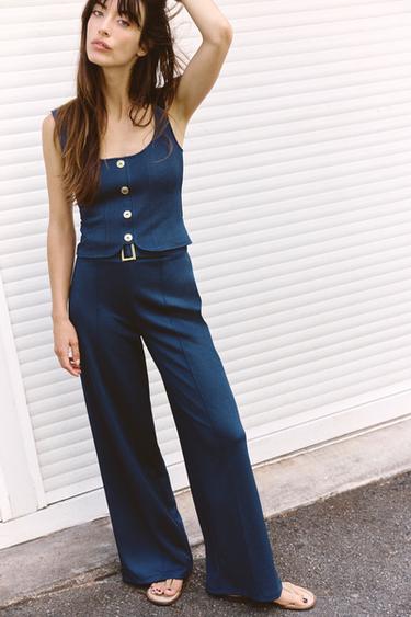 TWILL TOP WITH BUTTONS - Indigo by Zara