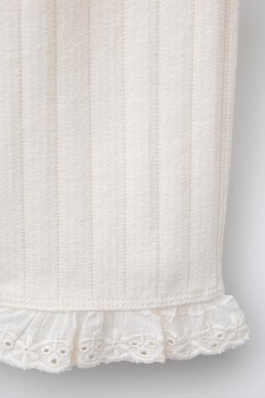 SWISS EMBROIDERY JACQUARD TROUSERS - Ecru by Zara - Image 3