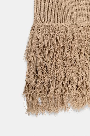 FRINGED KNIT TOP - Straw by Zara - Image 4