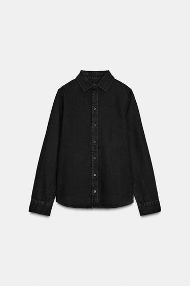 ZW COLLECTION SLIM DENIM SHIRT - Black by Zara - Image 0