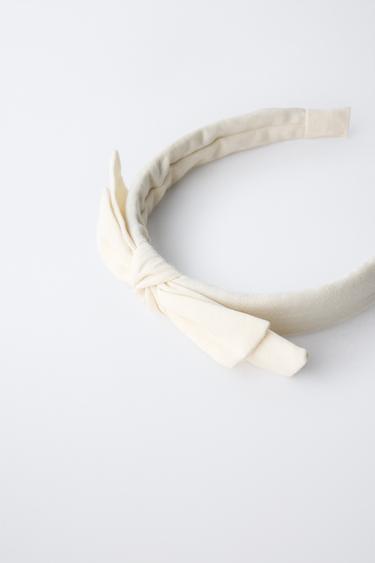 PLAIN BOW HEADBAND - Ecru by Zara - Image 1