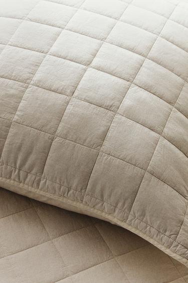 CHECK CUSHION COVER FOR QUILTS - Ecru by Zara - Image 5