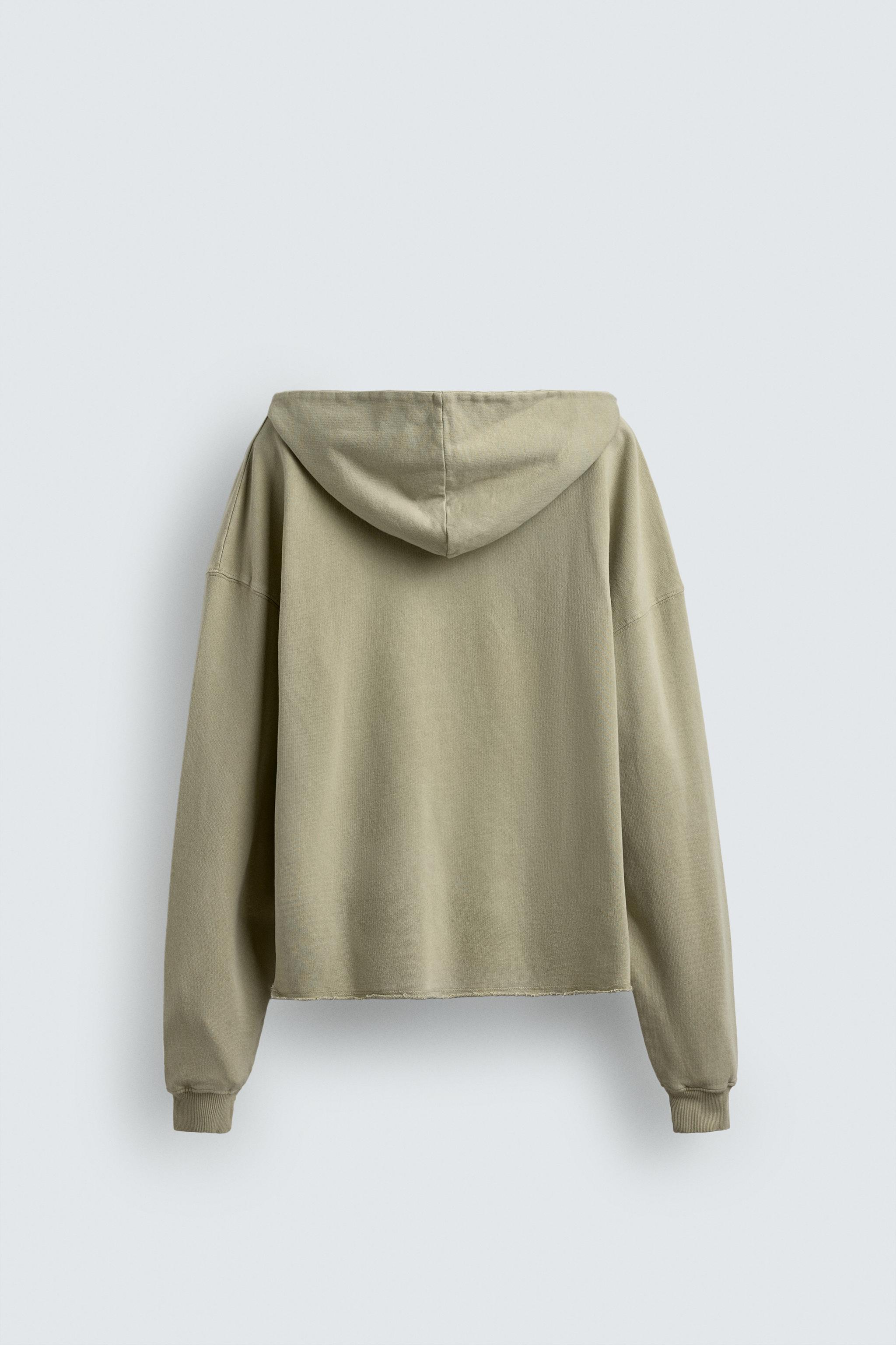 WASHED PRINTED TEXT SWEATSHIRT