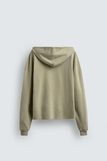 SWEAT DÉLAVÉ À INSCRIPTION IMPRIMÉE - Verdâtre de Zara - Image 9