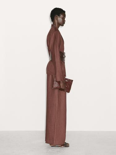 Pantalón ancho fluido 100% lino - Tierra de Zara